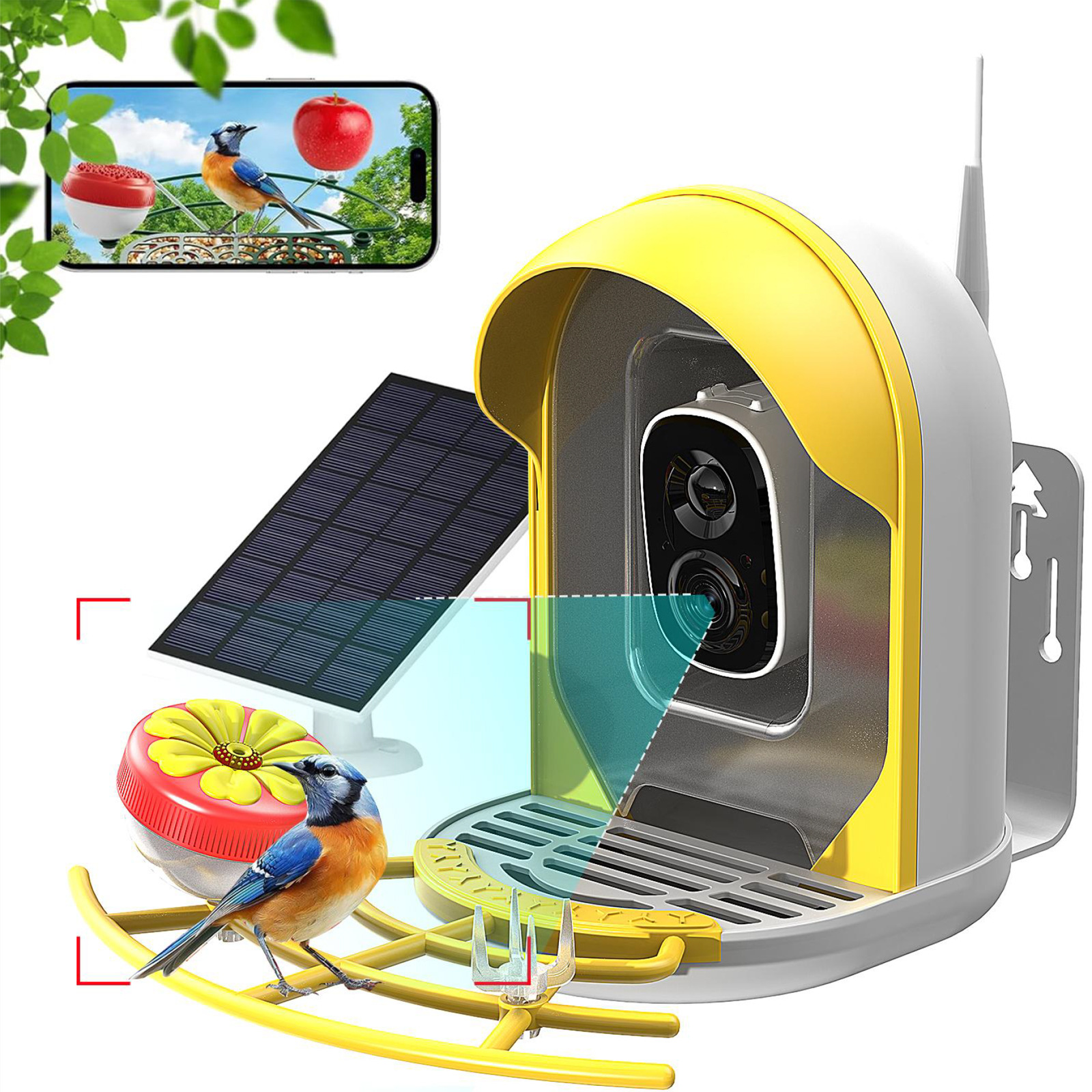 Smart Bird Feeder With AI-powered Camera Outdoor Solar Charging 19