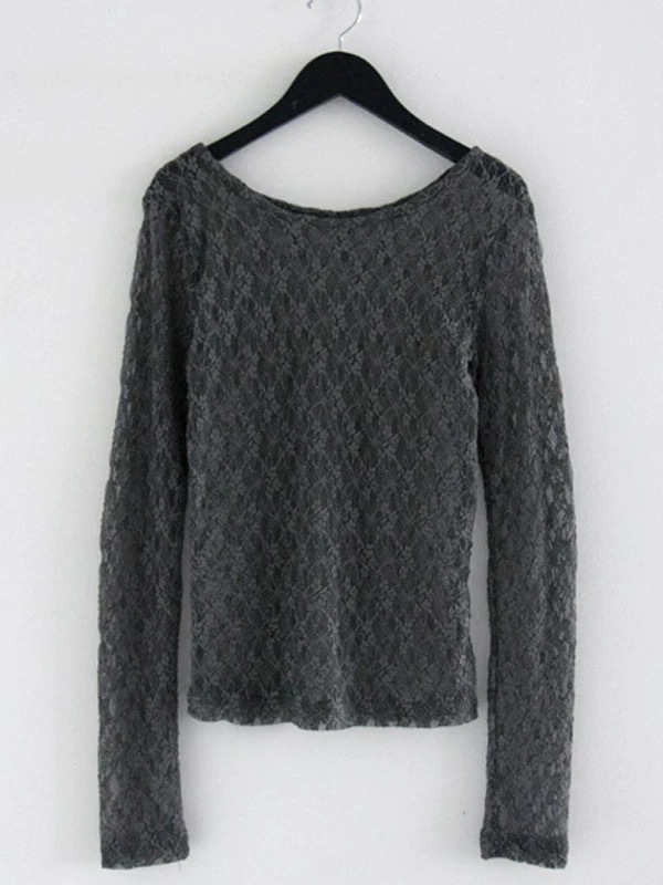 Sleek Slim Fit Japanese-Style Long Sleeve Top w/ Jacquard
