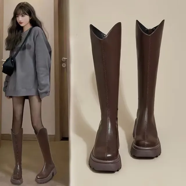 Small Long Boots Autumn And Winter Brown - Shop at LoveMi