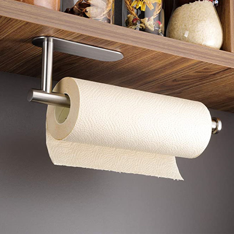 No-drill 304 Stainless Steel Kitchen Paper Towel Holder Wall-mounted Toilet Paper Holder Multifunctional Bathroom Shelf Fe1fec38 B7b5 4291 81f3 F04310d7cf1e