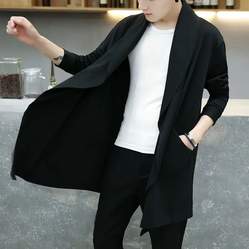 Spring And Autumn Mid-length Cardigan Trench Coat