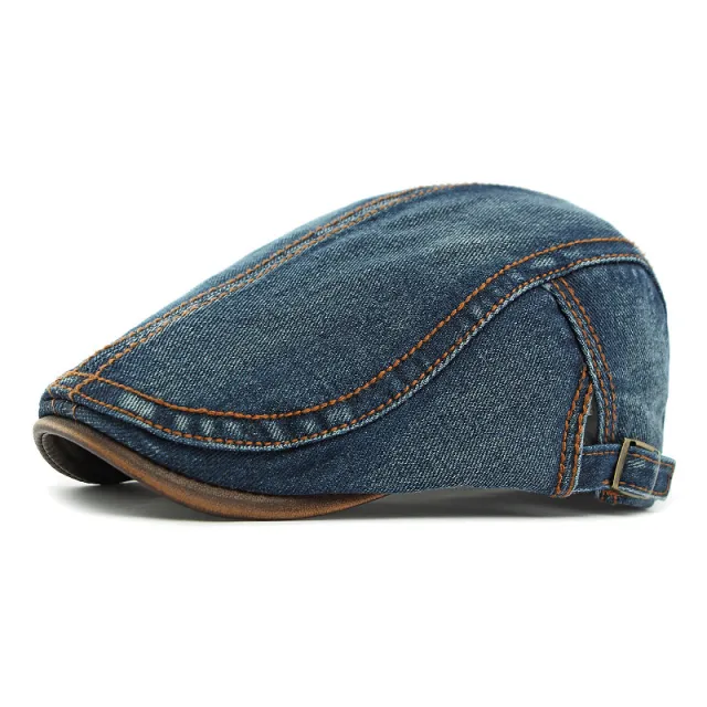 Washed Denim Hat Korean Fashion Women's Fashion Beret Dark Blue - Shop at LoveMi