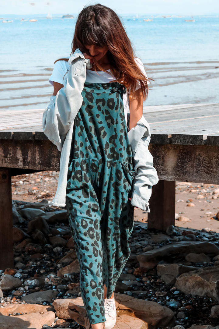 Title 9, Leopard Print Loose Plus Size All-match Jumpsuit