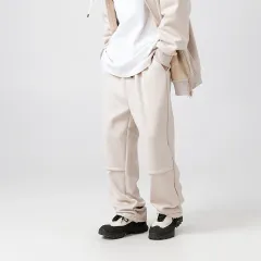 Solid Colour Cardigan Hoodie Couple's Tops Coat Loose Casual Long Sleeves - Pants Khaki - View 1