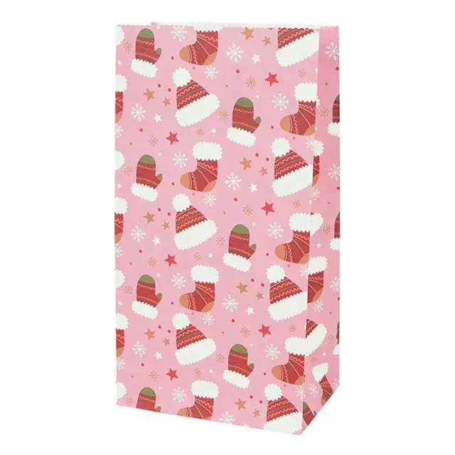 Christmas Printed Kraft Paper Candy Biscuits Bag