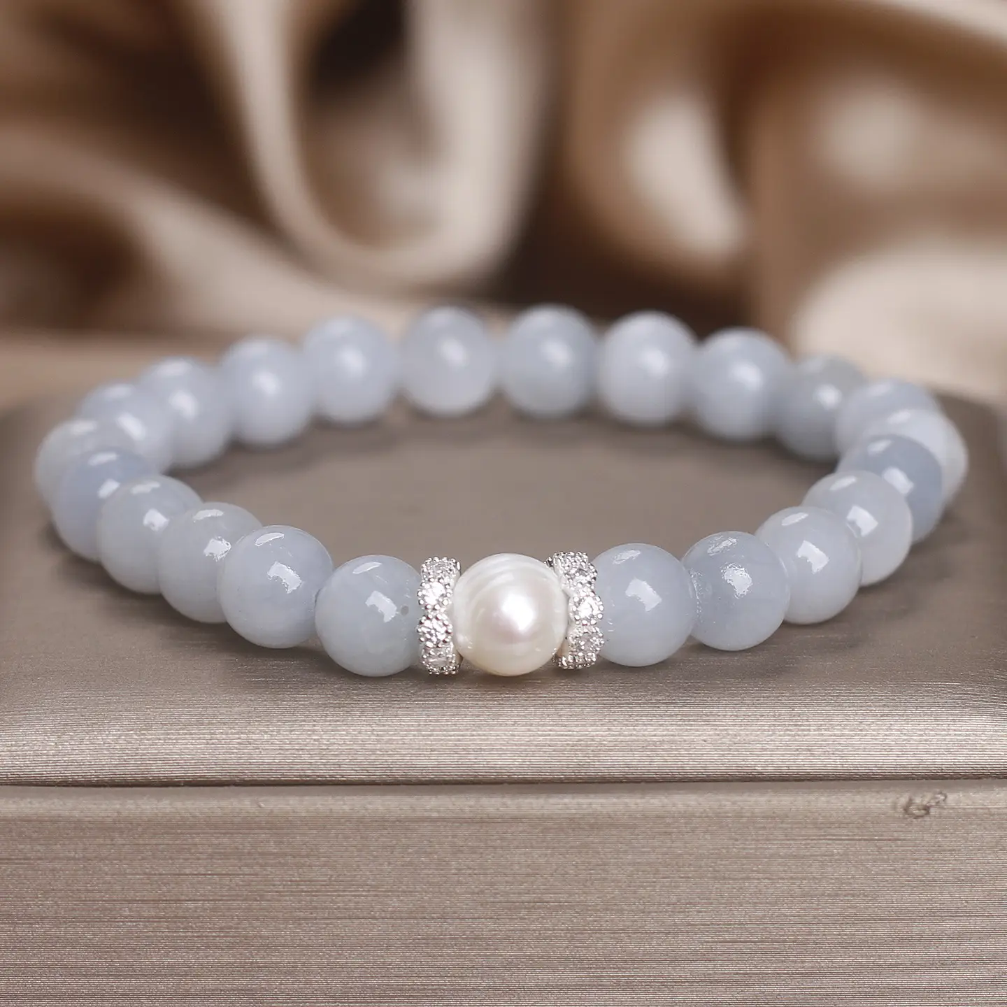 Natural Aquamarine Bracelet White Sweet Clear