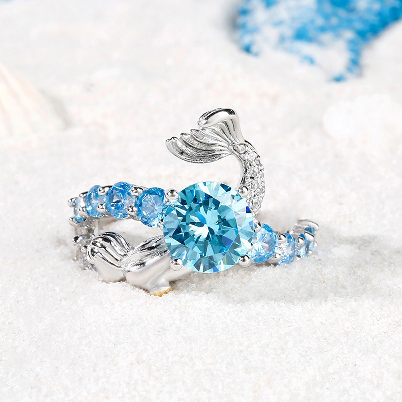 Fashion Two-tone Mermaid Open Ring