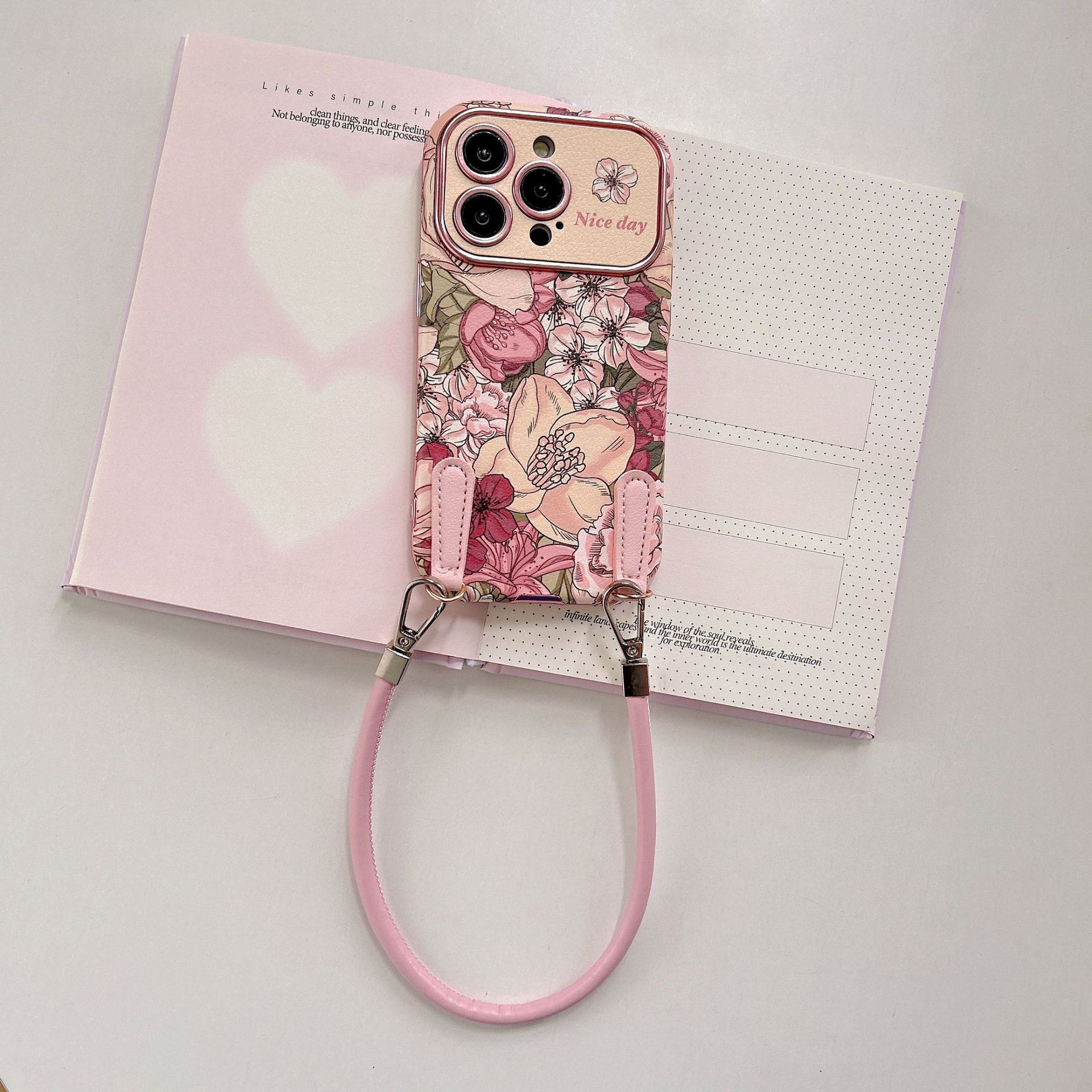 Retro Oil Painting  Flowers Leather Phone Case