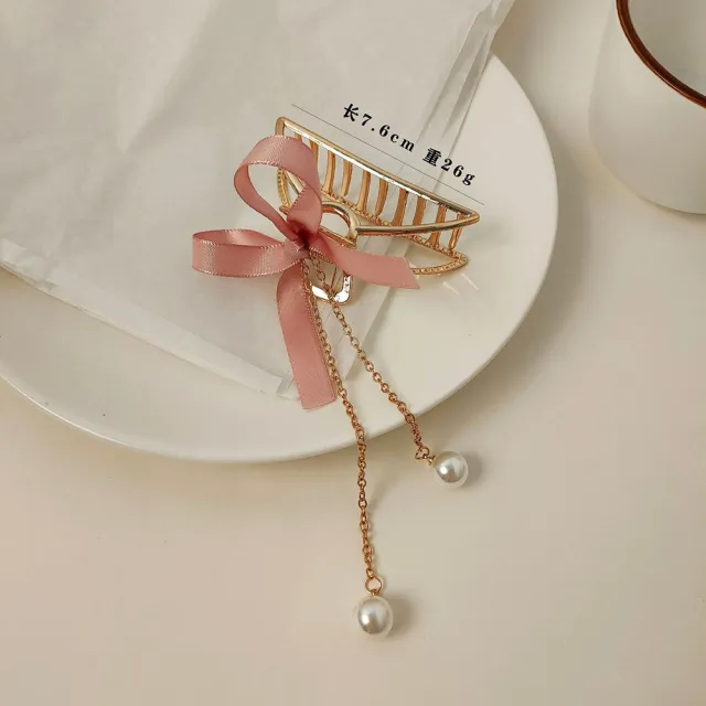 Women's Metal Fashion Hairpin Shark Hairpin Semicircle Ribbon Pendant - Shop at LoveMi