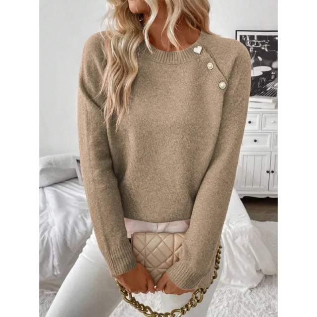 Women's Casual Cardigan Button Knitted Sweater Camel - Shop at LoveMi