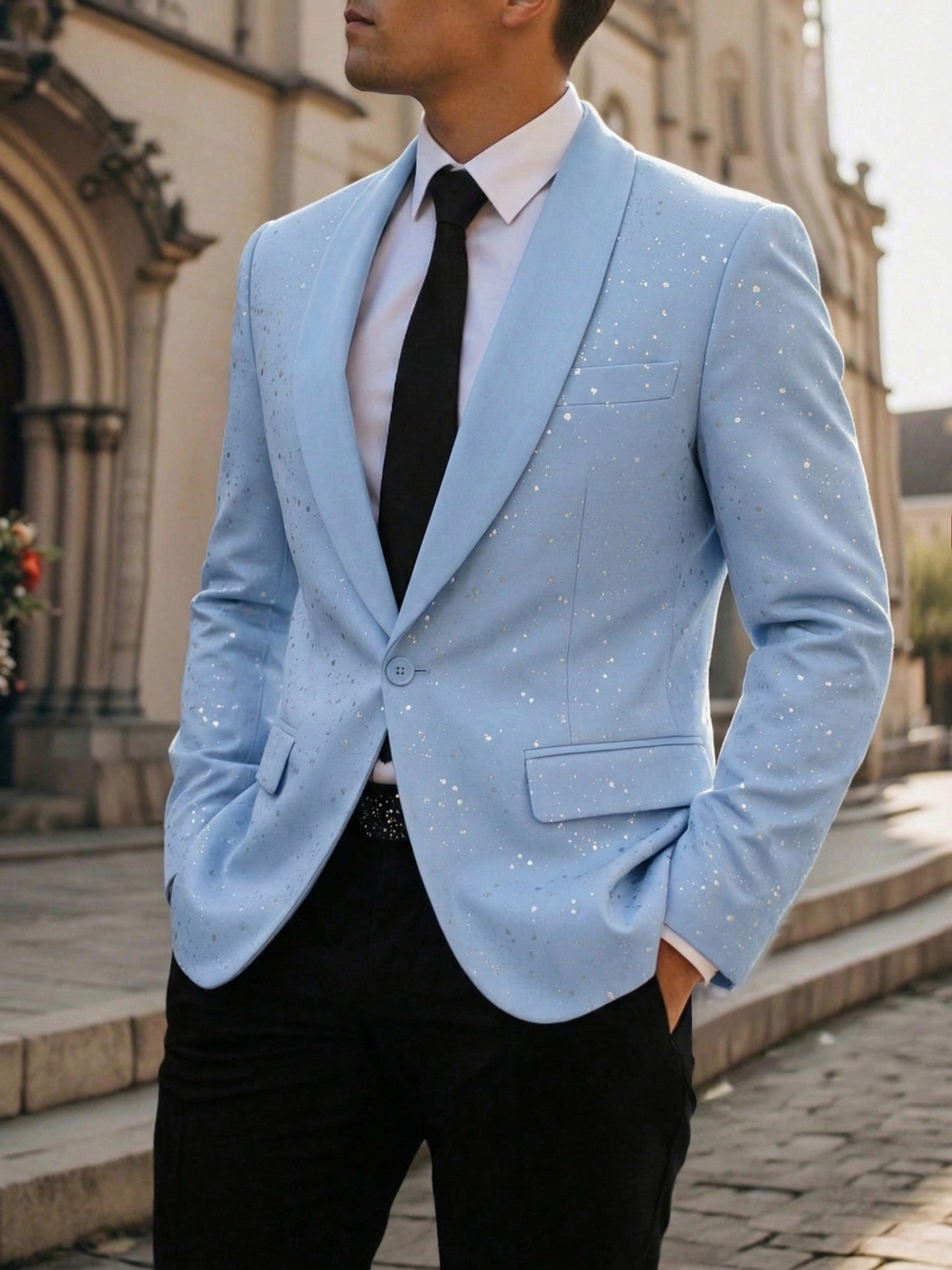 Men's Suit Casual Shiny Banquet Party Outerwear 11