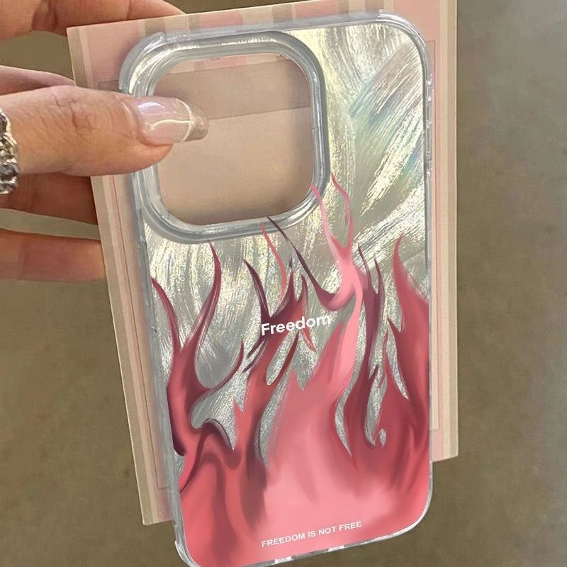 Seven-color Flame Girl All-inclusive Phone Case