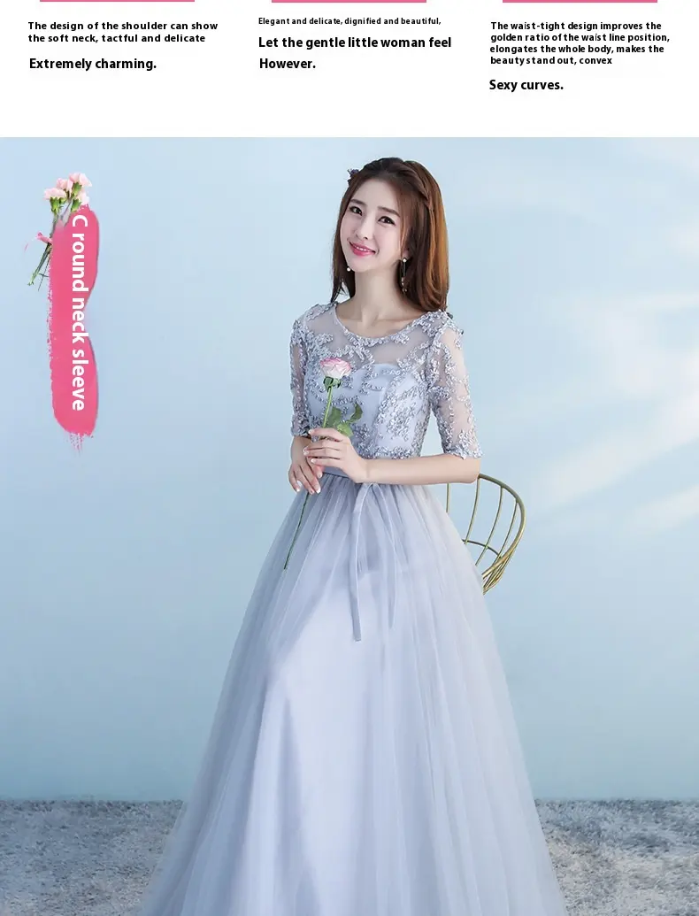 Long Bridesmaid Blue Wedding Dress Girlfriends Party