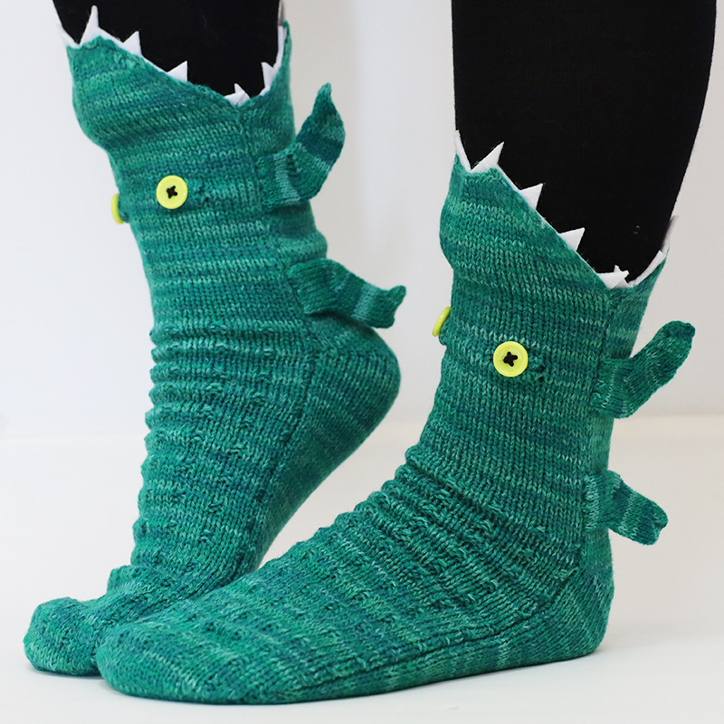 Funny Shark Chameleon Cartoon Socks Crocodile Socks Original - Shop at LoveMi