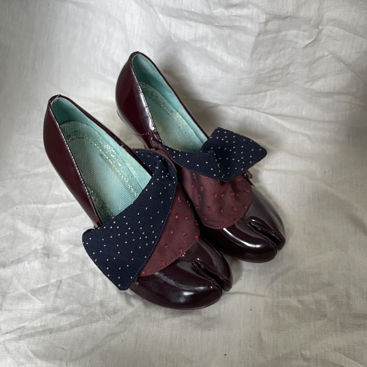 Chunky-heel Peep-toe Round-toe Bow Pumps For Women