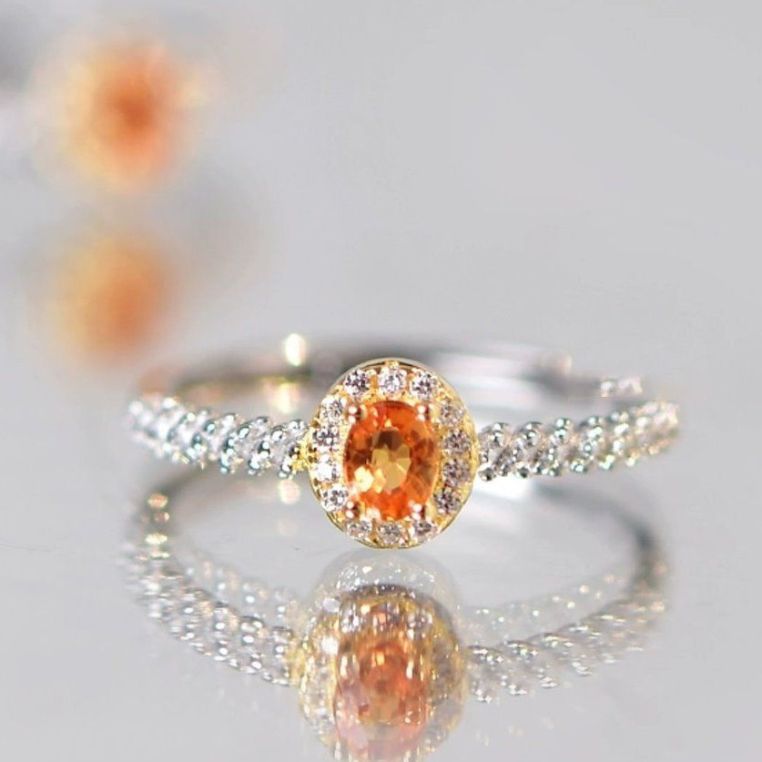 Japanese-style Ring For Women Inlaid With Red Zircon