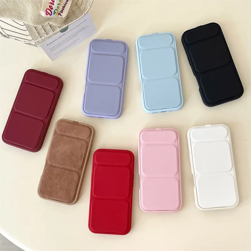 Solid Color Flip Cover Stand Phone Case