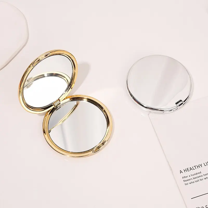 Portable Storage Round Double-sided Folding Makeup Mirror