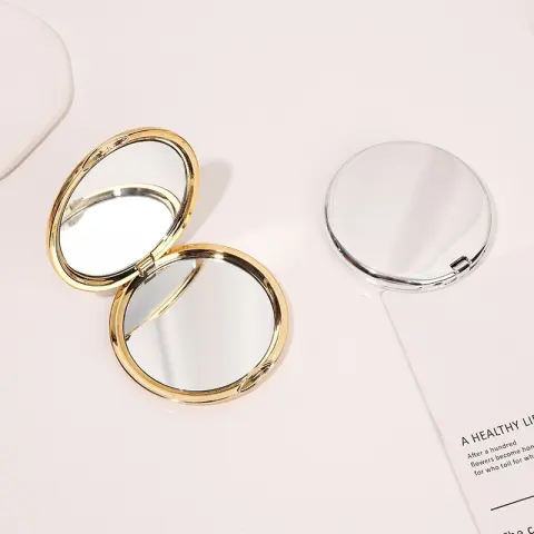 Portable Storage Round Double-sided Folding Makeup Mirror