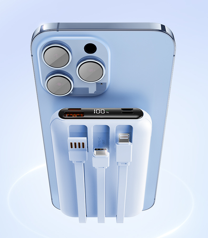 Magnetic Wireless Charger Power Bank With Cable Super Fast Charge Mobile Power 10000 MA 17