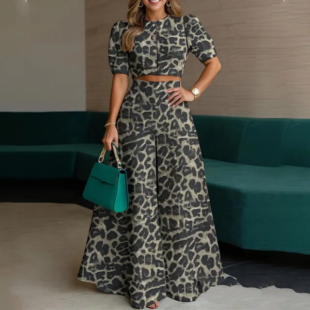 Printed Top Printed Trousers Suit Green Background Printing - Shop at LoveMi