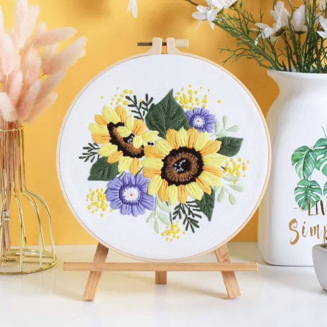 Diy Handmade Embroidery Material Package Original New Sunflower Flower Bouquet Garland Flowers - Shop at LoveMi