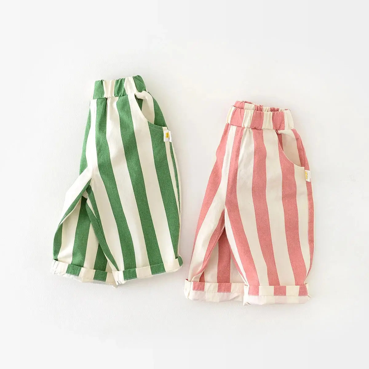 Infant Spring High Waist Color Striped Casual