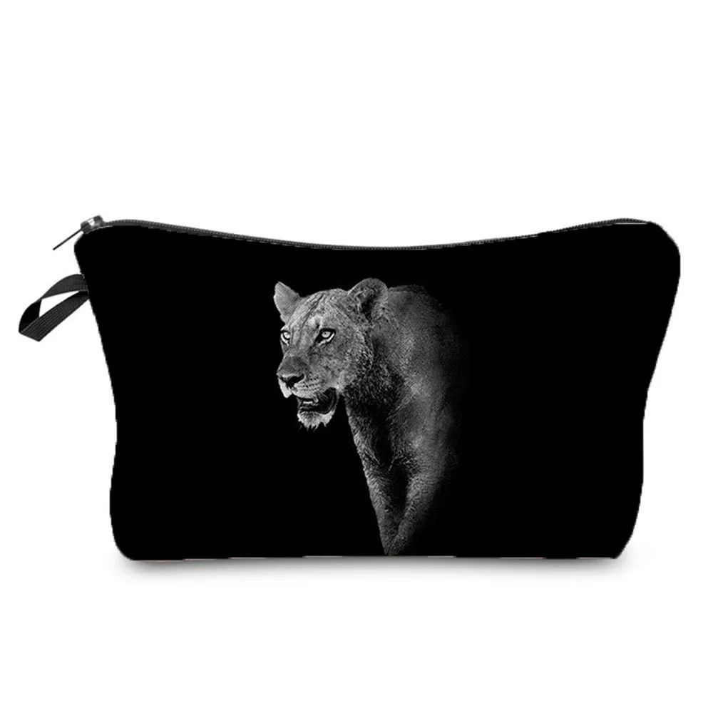 Portable Compact Zipper Makeup Animal Print Washing And Makeup Bag
