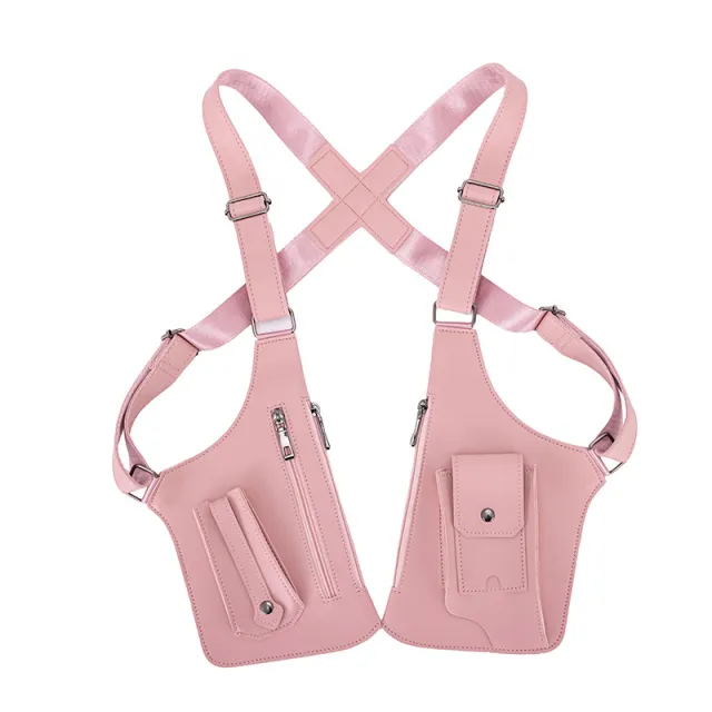 Men's Retro Backpack Belt Underarm Bag Multi functional Pink - Shop at LoveMi