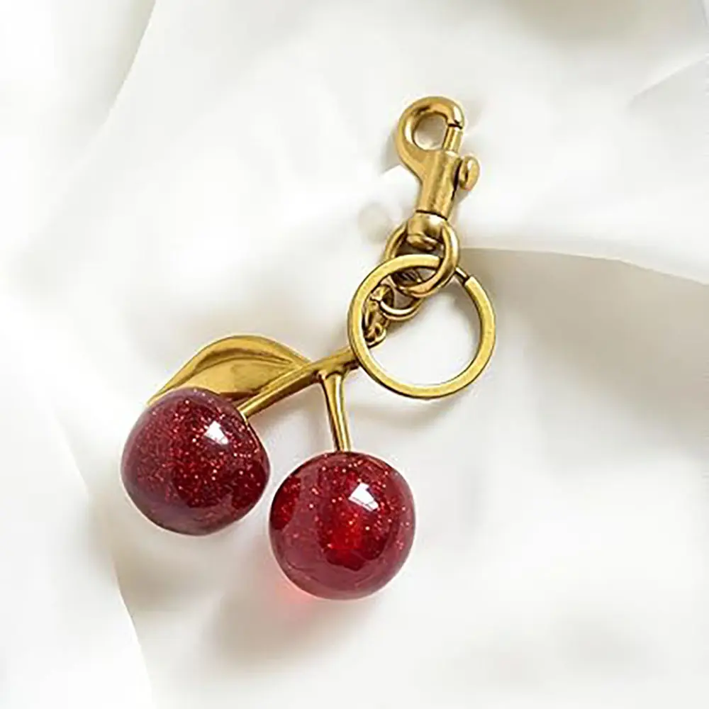 Alloy Three-dimensional Car Key Ring Cherry Women's