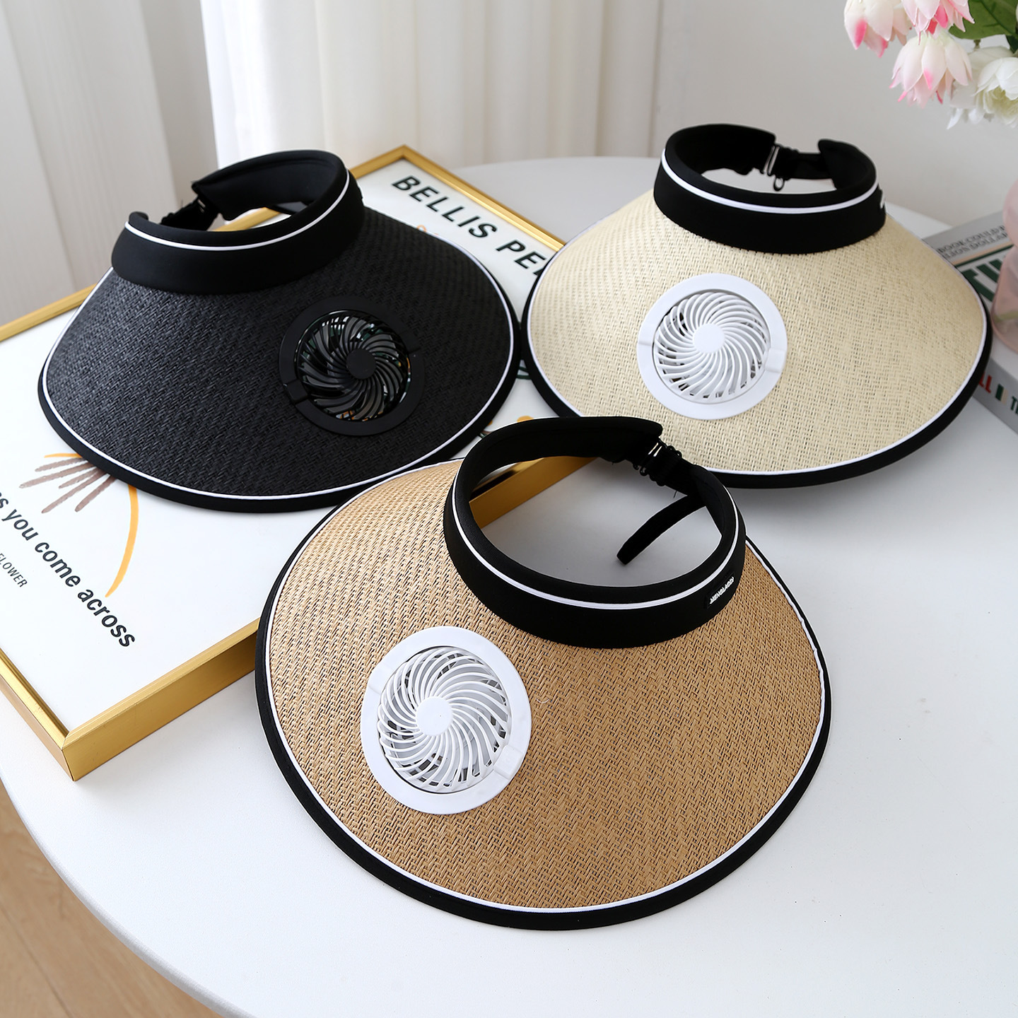 USB Charging Cap With Fan Female Sunshade Light Breathable