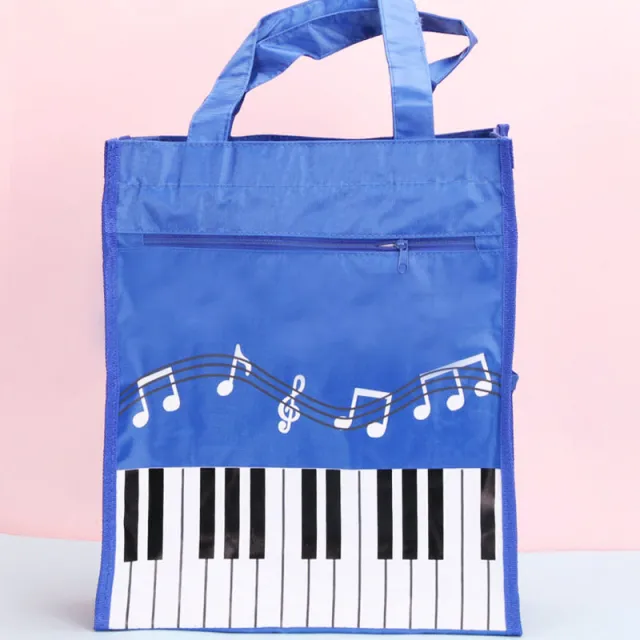 Piano Notes Tuition Bag Tote Bag Two Layers Blue - Shop at LoveMi