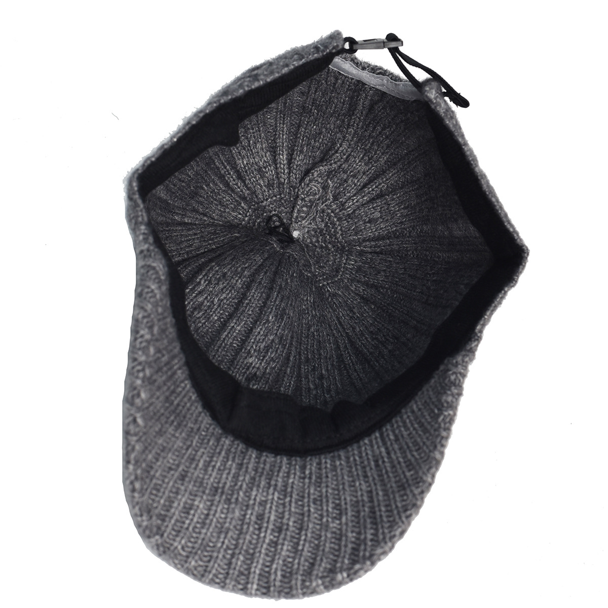Knitting Wool Baseball Cap Korean Warm Solid Color Light Plate Peaked Cap — foto 7