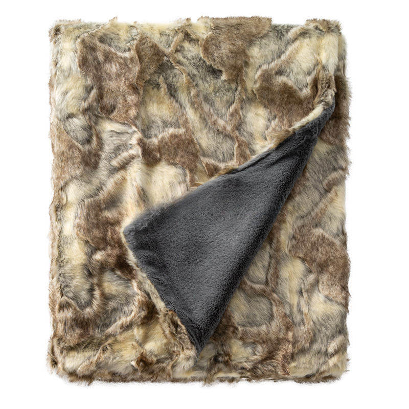 Double-Sized Sofa Blanket  Soft Fleece Lined Throw Blanket For Living Room European Style Home Decor Accent