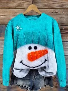 Fashion Female 3D Printing Snow Casual Sweatshirt - Rnst827061-4Xl - View 1