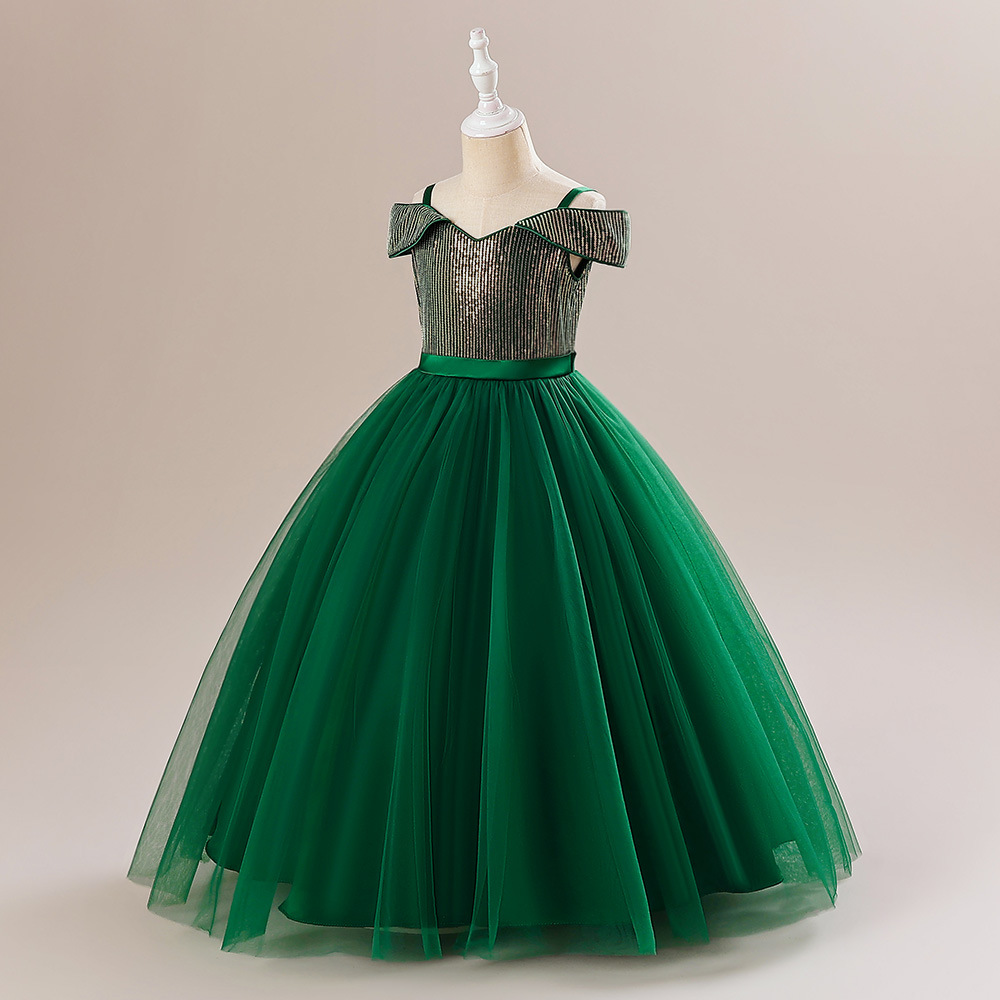 Children Straps Sequined Puffy Princess Tulle Skirt