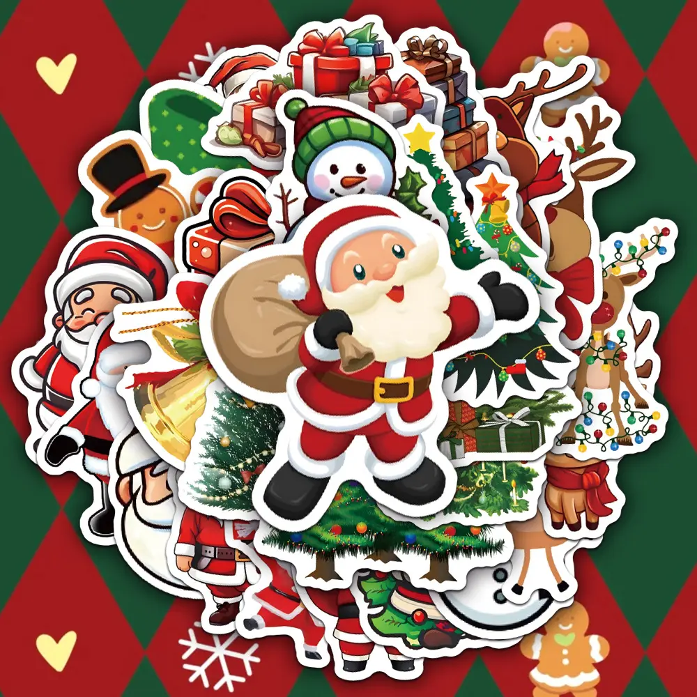 Santa Claus Stationery Scooter Notebook Waterproof Stickers