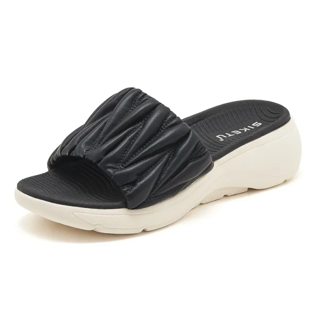 Platform Slippers Lightweight Non slip Comfortable Casual Sports Style Women's Shoes Black - Shop at LoveMi