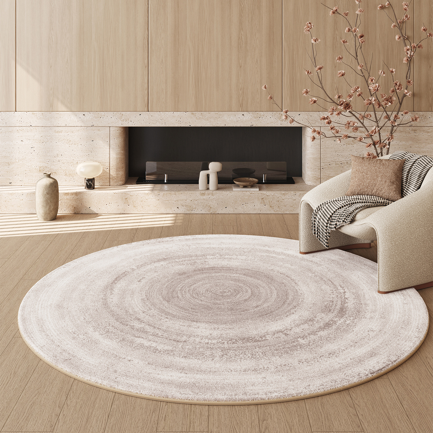Round Faux Cashmere Rug, picture 9 of 12