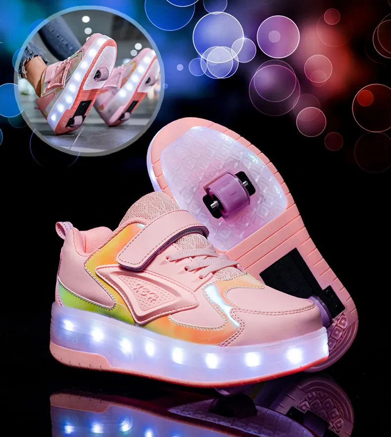 Title 2, Heelys esportivos ultraleves com LED e carregam...