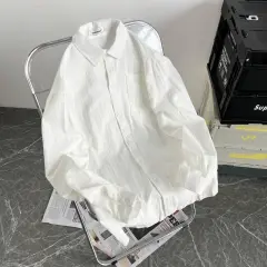 Men's Style Trendy Loose Casual Shirt - White - View 1