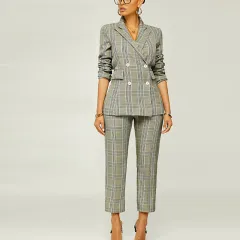 Women's Elegant Slim Plaid Business Suit - View 1
