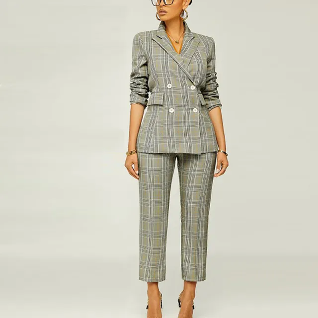 Women's Elegant Slim Plaid Business Suit - Shop at LoveMi