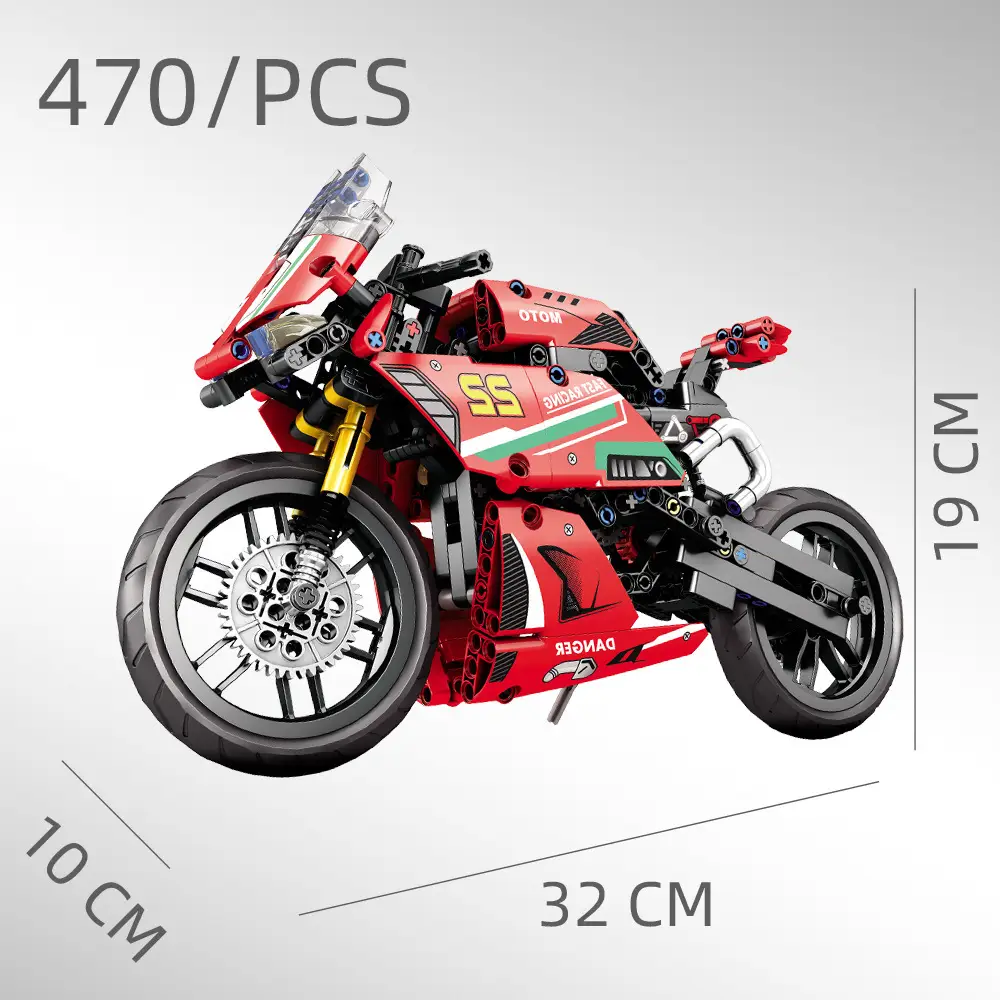 Motorcycle Building Blocks Assembled Motorcycle Boy Puzzle Small Particles Building Blocks Gift Box