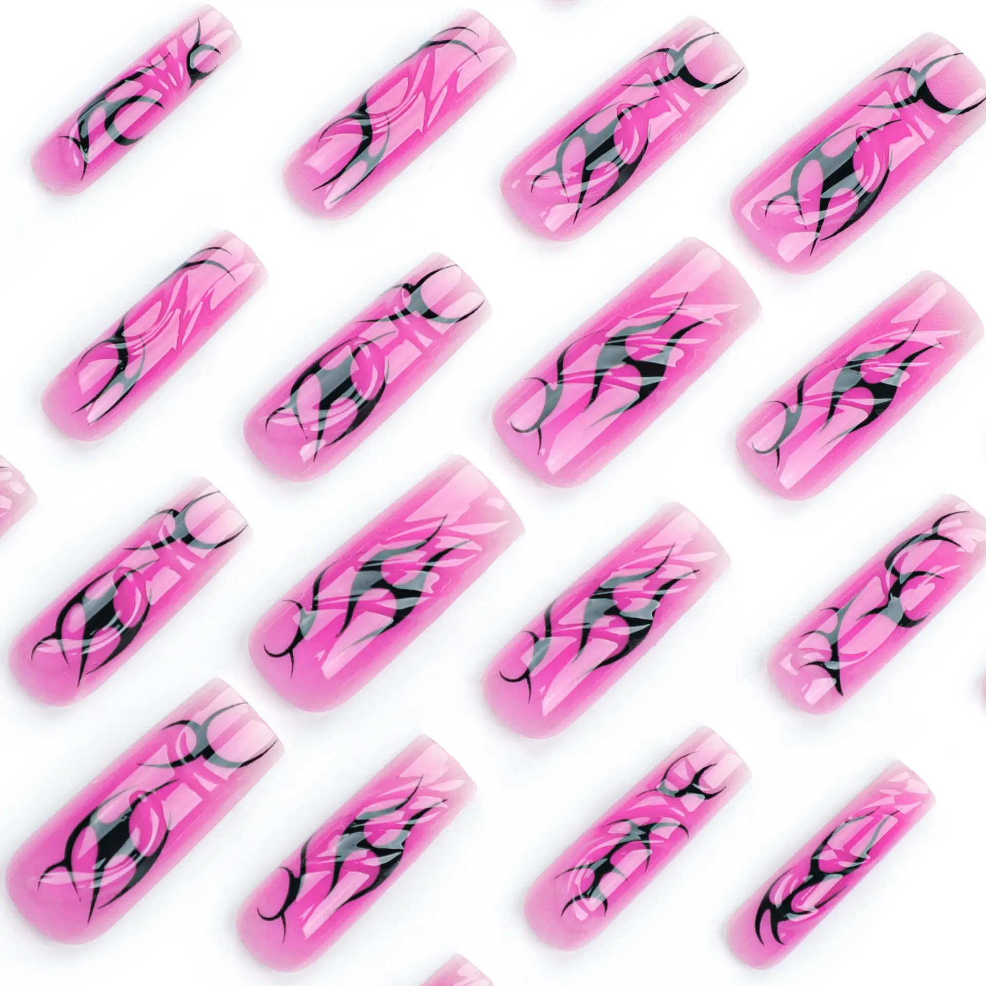 Wearing A Hot Girl 3D Three-dimensional Blooming Rectangular Nail Wearing