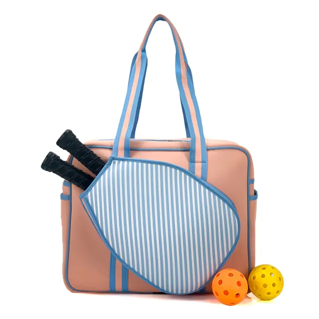 Striped Outdoor Neoprene Travel Portable Crossbody Shoulder Tennis Pack W1 - Shop at LoveMi
