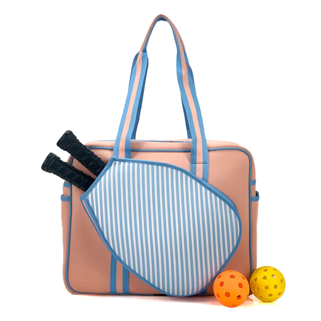 Striped Outdoor Neoprene Travel Portable Crossbody Shoulder Tennis Pack - W1