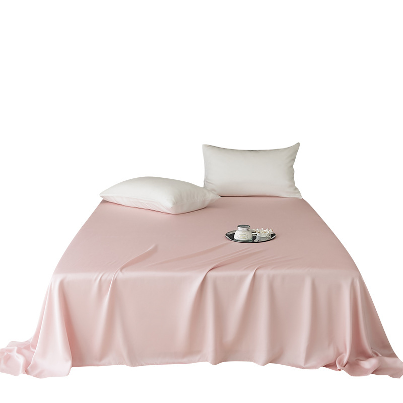 Cooling Solid-color Pillowcase Single Bed Sheet And Fitted Sheet