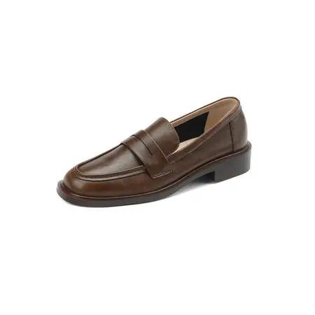 British-style Vintage Women's Heeled Leather Shoes