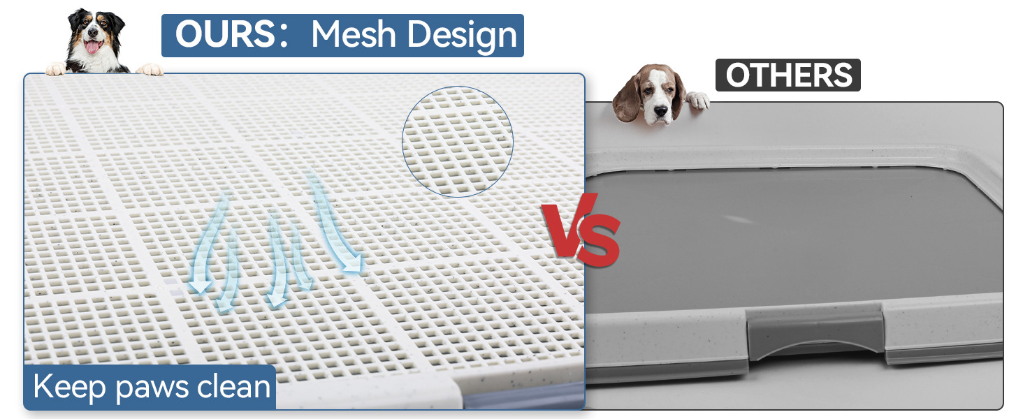 Mesh Dog Potty Training Tray with Wall Mount Clip - Portable Puppy Toilet Pad Holder for Indoor Use detail photo 13